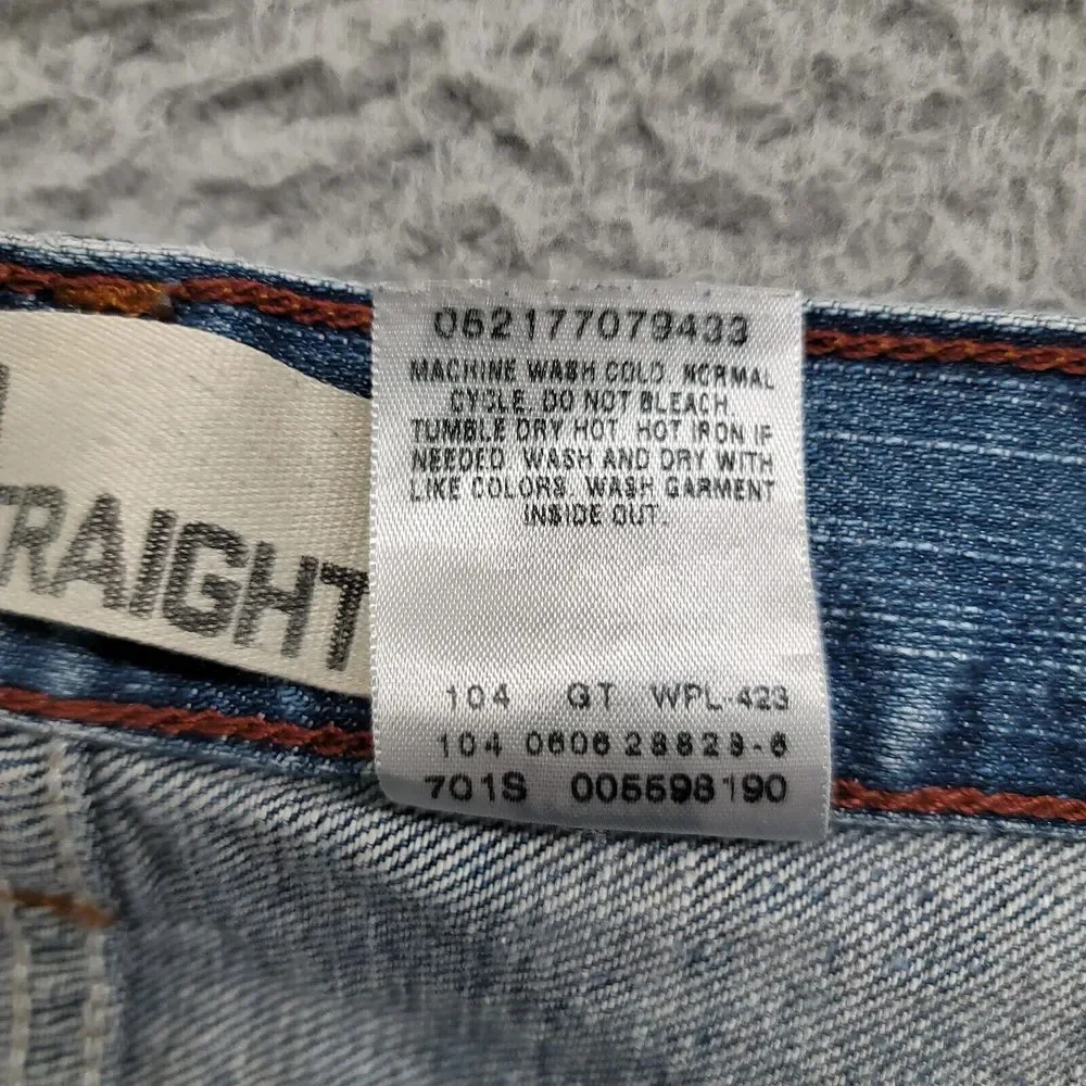 Levis Jeans Mens 38x29* Blue Denim 559 Relaxed Straight Leg Baggy Y2K Distressed